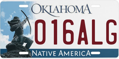 OK license plate 016ALG