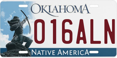 OK license plate 016ALN