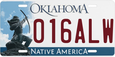 OK license plate 016ALW
