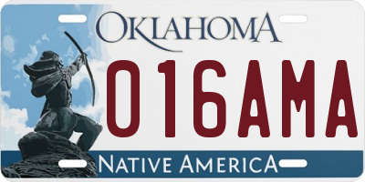 OK license plate 016AMA