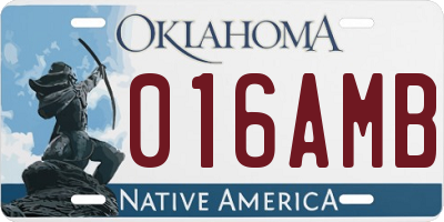 OK license plate 016AMB
