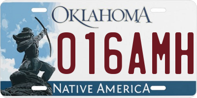 OK license plate 016AMH