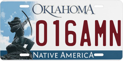 OK license plate 016AMN