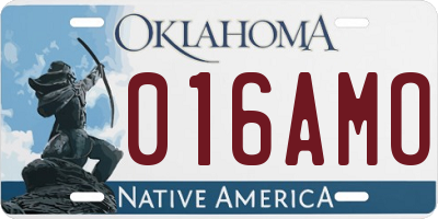 OK license plate 016AMO