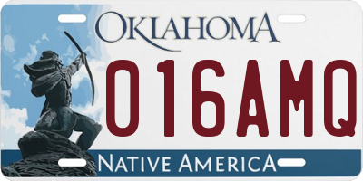 OK license plate 016AMQ