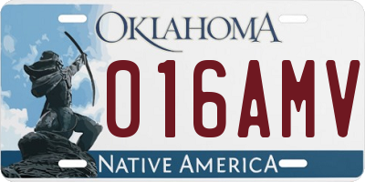 OK license plate 016AMV