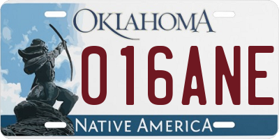 OK license plate 016ANE