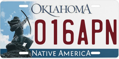 OK license plate 016APN