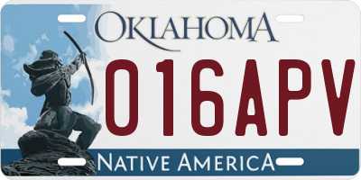 OK license plate 016APV