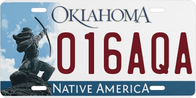 OK license plate 016AQA