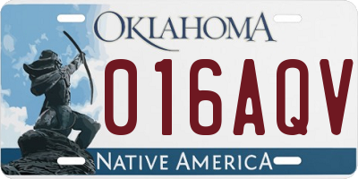 OK license plate 016AQV