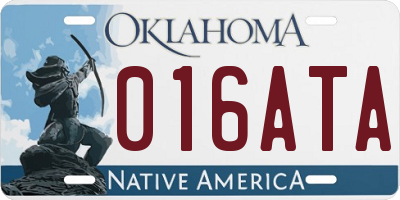 OK license plate 016ATA