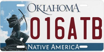 OK license plate 016ATB