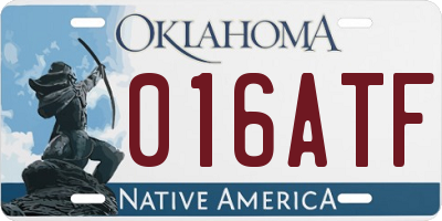OK license plate 016ATF