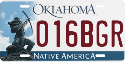 OK license plate 016BGR