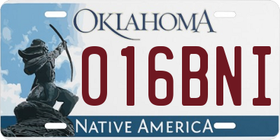 OK license plate 016BNI
