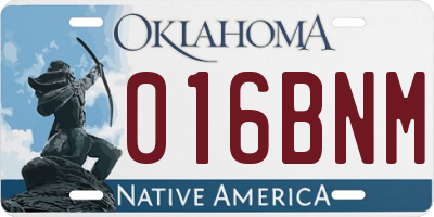OK license plate 016BNM