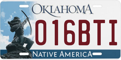 OK license plate 016BTI