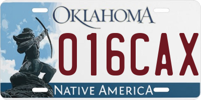 OK license plate 016CAX
