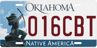 OK license plate 016CBT