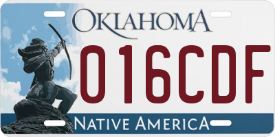 OK license plate 016CDF