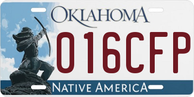 OK license plate 016CFP