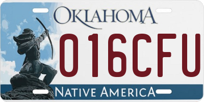 OK license plate 016CFU