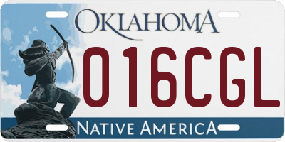OK license plate 016CGL