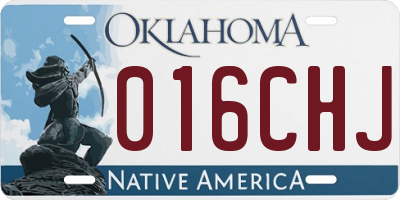 OK license plate 016CHJ