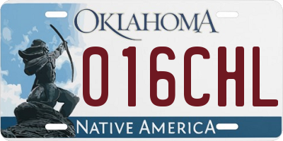 OK license plate 016CHL