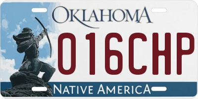 OK license plate 016CHP