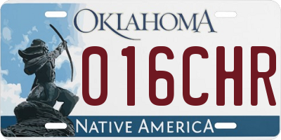 OK license plate 016CHR