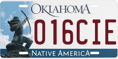 OK license plate 016CIE