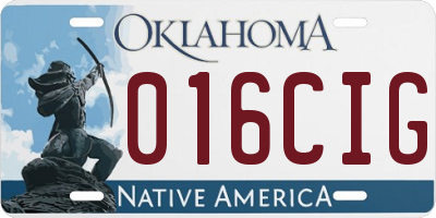 OK license plate 016CIG