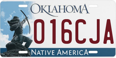 OK license plate 016CJA