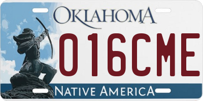 OK license plate 016CME