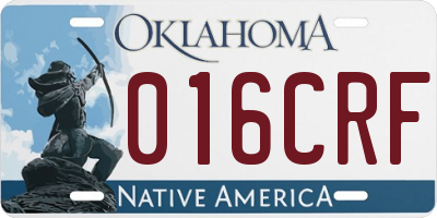 OK license plate 016CRF