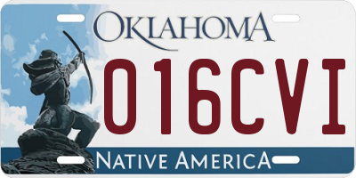 OK license plate 016CVI
