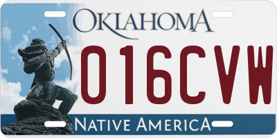 OK license plate 016CVW