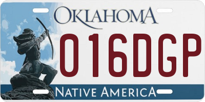 OK license plate 016DGP