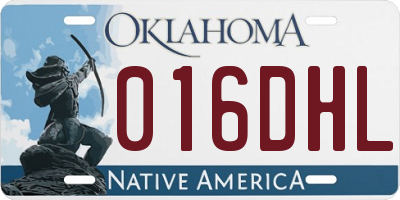 OK license plate 016DHL