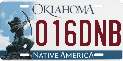 OK license plate 016DNB