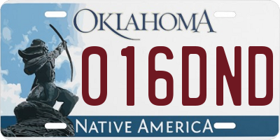 OK license plate 016DND