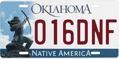 OK license plate 016DNF
