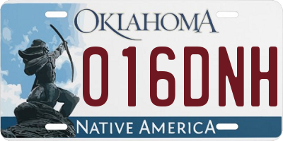 OK license plate 016DNH