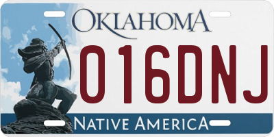 OK license plate 016DNJ