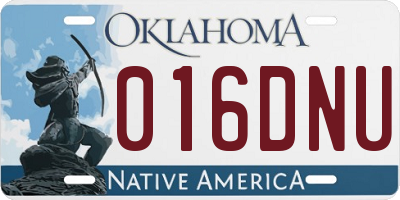 OK license plate 016DNU