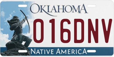 OK license plate 016DNV