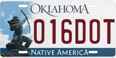 OK license plate 016DOT