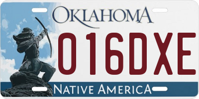 OK license plate 016DXE
